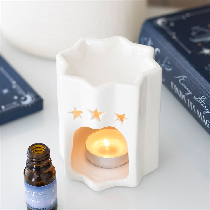 Burner Home Fragrance Star Oil Decor Relaxing Ambience White
