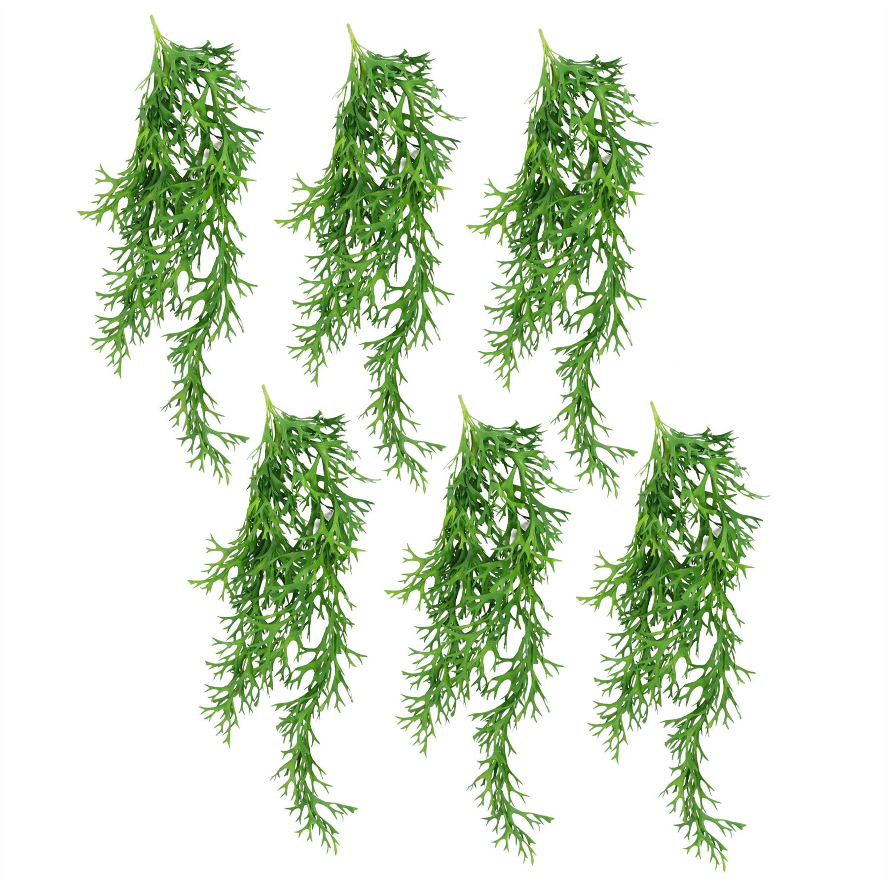 Pack Of 6 X 80cm Hanging Artificial Staghorn Fern