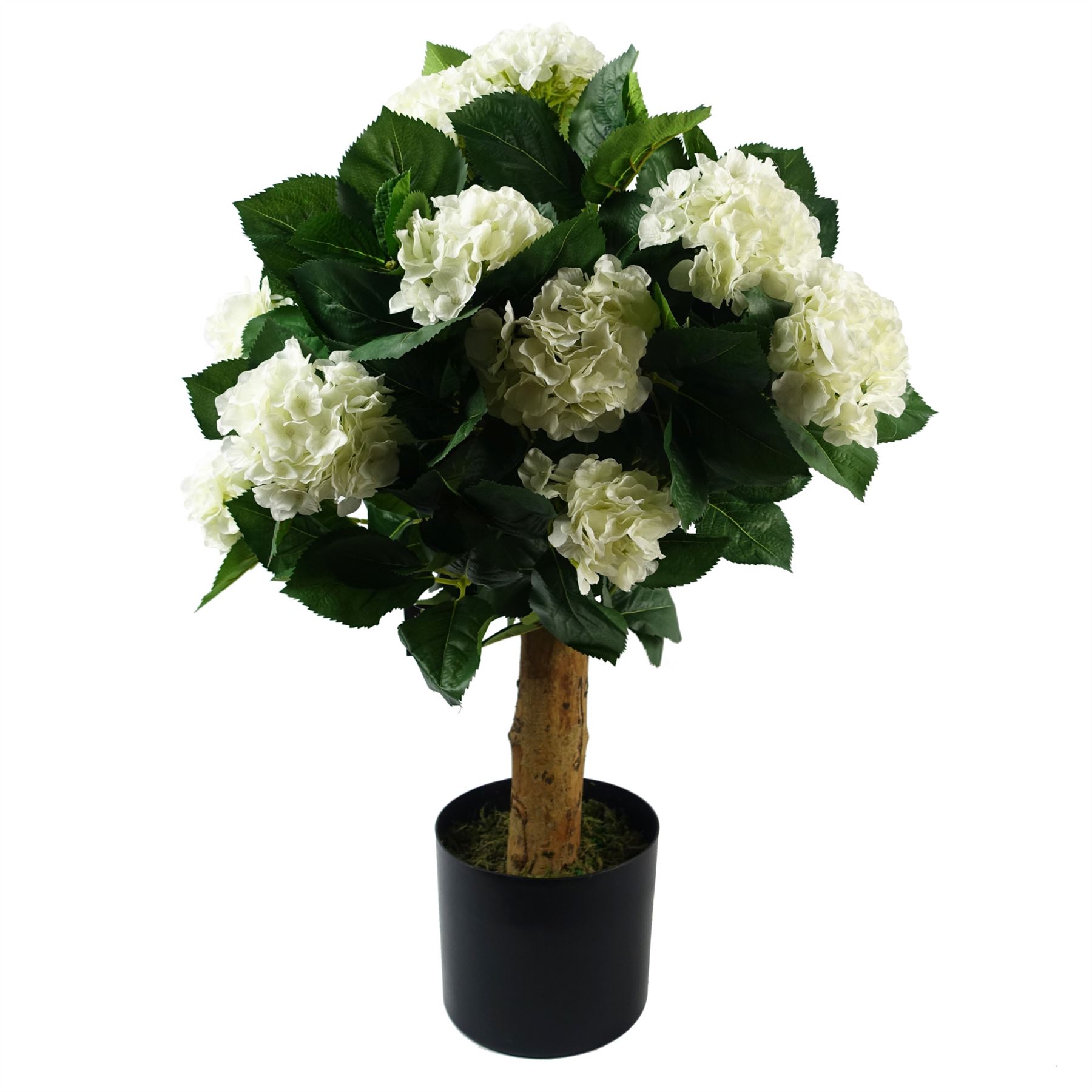 Leaf Hydrangea Artificial Plant in Pot 75cm Pink/White - Image 2